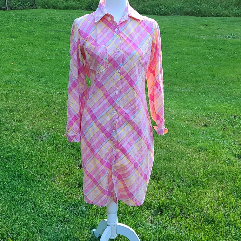 Moda International pink plaid sundress